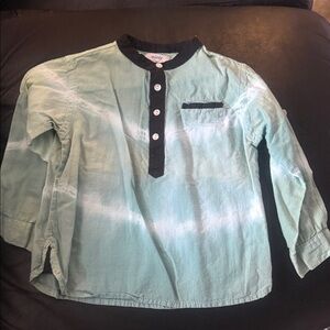 Kids Green and Black Button-Up Shirt